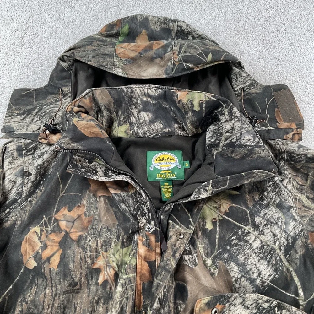 Cabelas Dry-Plus Mossy Oak Camo Hunting Jacket Thinsulate Insulated Mens XL Reg